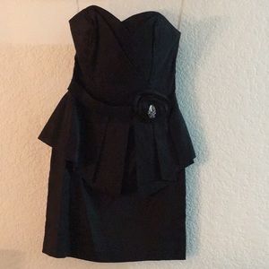 Black peplum cocktail dress